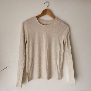Everlane Organic Cotton Crew Heather Oatmeal Small